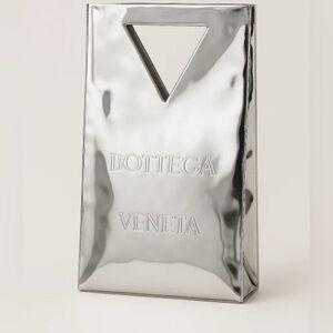 Bottega Veneta Silver Reflective Clutch